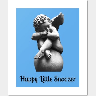 “Happy Little Snoozer” Sleeping Cherub Statue Posters and Art